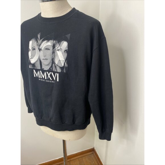 DCX MMXVI Dixie Chicks Sweater Shirt Large Black Concert 2016 Tour Band - Picture 3 of 7